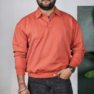 Roadster The Life Co. Shirt Collar Drop Shoulder Sweatshirt For Men