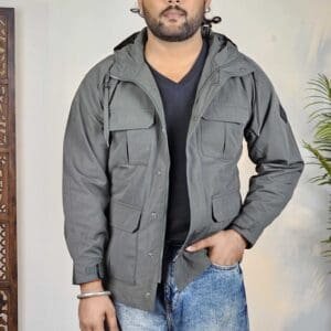 Red Tape Casual Hood Solid Dark Green Jacket for Men