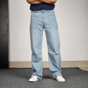 glitchez Mid-Rise Light Fade Baggy Fit Jeans For Men