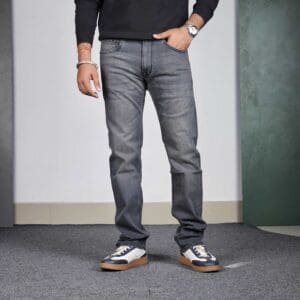 Louis Philippe Jeans Regular Fit Mid-Rise Light Fade Stretchable Jeans For Men