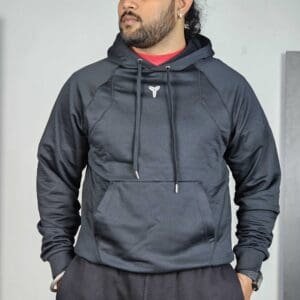 Nike Hooded Neck Polyester Solid Black Hoodie for Men