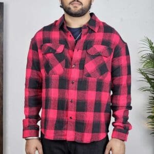 THE BEAR HOUSE Relaxed Opaque Checked Casual Shacket For Men