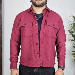 Snitch Classic Relaxed Fit Pure Cotton Casual Shacket For Men