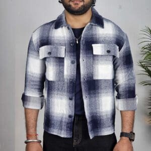 The Souled Store Buffalo Checked Cotton Oversized Casual Shacket For Men
