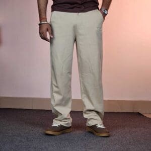 The Souled Store Casual Mid Rise Relaxed Fit Striped Beige Track Pant for Men