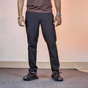 Technosport Casual Mid Rise Regular Fit Solid Black Track Pant for Men