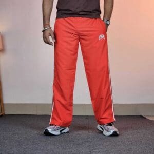 HYPD Urban Sports Relaxed Fit Mid Rise Side Stripes Red Track Pant for Men