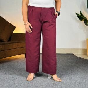 Chemistry Relaxed Straight Leg Baggy High-Rise Casual Trouser For Women