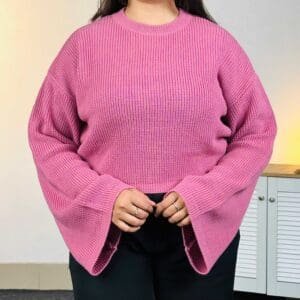 Roadster Dusty Pink Solid Pullover For Women