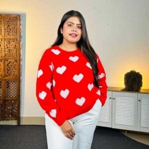 STREET 9 Conversational Printed Acrylic Pullover Sweater For Women