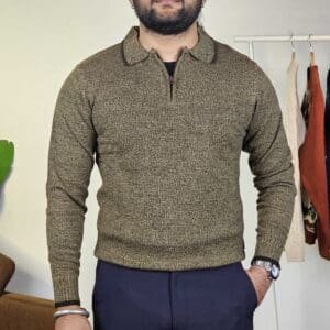 Roadster The Life Co. Grindle Effect Shirt Collar Pullover For Men