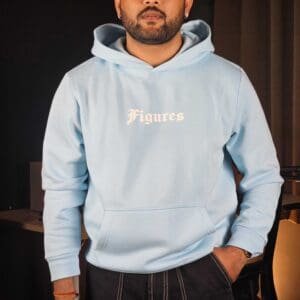 Red Tape Hooded Neck Printed Sky Blue Hoodie for Men