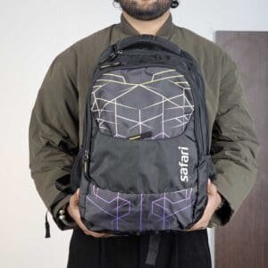 Safari Hitech Casual Polyester 35L Graphic Black Water Resistant Backpack With 1 Year Warranty