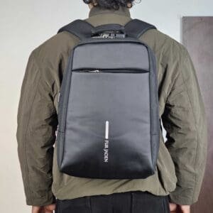 Fur Jaden Formal Printed 25L Black Polyester Backpack With USB Charging Port