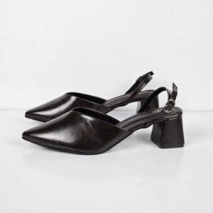 Street Style Store PU Pointed Toe Block Mules For Women