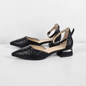 Sherrif Shoes Textured Block Heel Sandal For Women