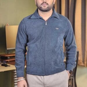 Monte Carlo Polo Collar Solid Dark Green Sweatshirt for Men