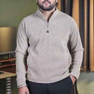 Roadster Mock Neck Solid Brown Sweatshirt for Men