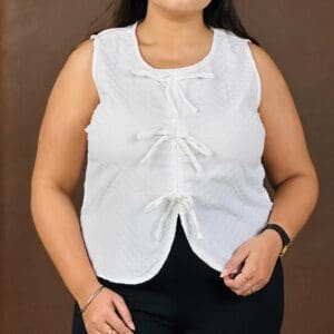 CORSICA Self Design Tie-Up Top For Women