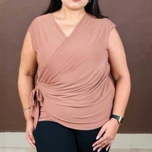 MAX  V-Neck Sleeveless Wrap Top For Women