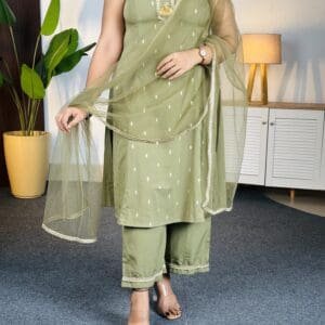 FIORRA Crepe Kurta and Palazzo with Dupatta For Women