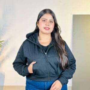 PDKFASHIONS Hooded Neck Solid Black Hoodie for Women