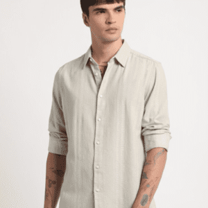 THE BEAR HOUSE Slim Fit Cotton Casual Shirt For Men
