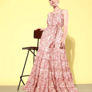 QUIERO Printed Waist Tie-Ups Basic Jumpsuit For Women