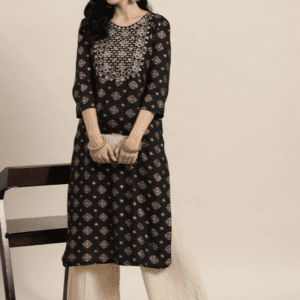 Deepyog Printed Viscose Rayon Straight Kurta For Women