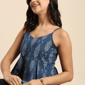 Anouk Printed Cotton Peplum Kurti For Women