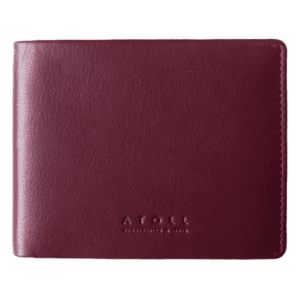 Atoll Everyday Carry Solid Burgundy Leather Wallet for Men