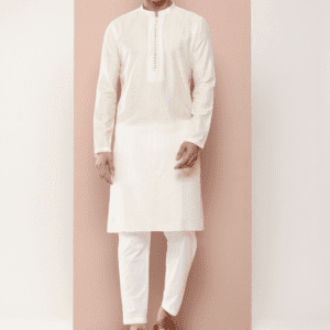 See Designs Embroidered Sequinned Chanderi Silk Kurta with Pyjamas For Men