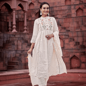 Divastri Cotton Blend Kurta Pant Dupatta Set For Women