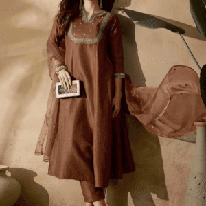 DESIHOOR Embroidered Anarkali Kurta, Bottom & Dupatta Set For Women