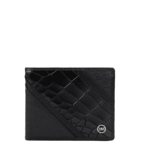 Da Milano Everyday Carry Textured Black Leather Wallet for Men