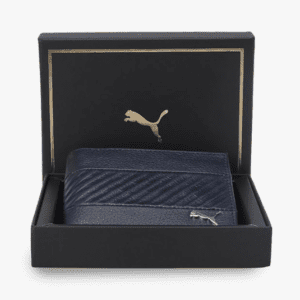 Puma Everyday Carry Solid Black Leather Wallet for Men