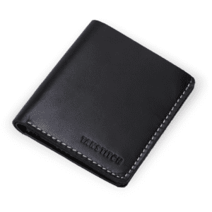 Tanstitch Everyday Carry Solid Black Leather Wallet for Men