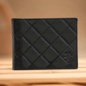 Red Tape Everyday Carry Criss Cross Black Leather Wallet for Men