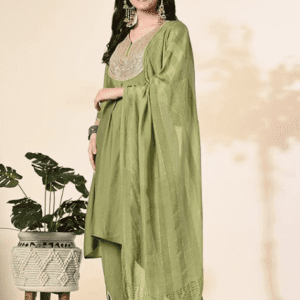 Myshka Embroidered Bell Sleeves Kurta & Dhoti Pants With Dupatta Sets For Women
