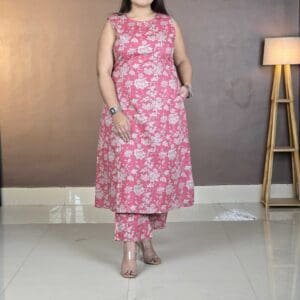 Libas Floral Printed Regular Kurta with Trousers For Women