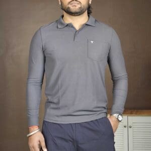 Technosport Anti Static Solid Polo Collar Slim Fit T-shirt For Men