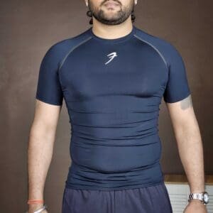FUAARK Navy Blue Compression T-shirt For Men