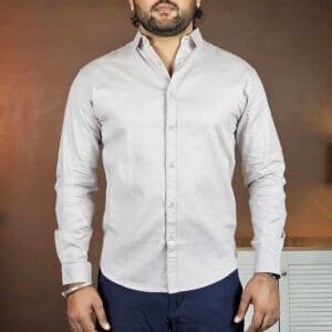 Blnk Relaxed Fit Textured Spread Collar Cotton Casual Shirt For Men