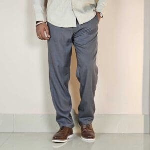 SNITCH Relaxed Fit Grey Trousers For Men