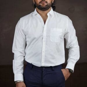 Peter England Classic Slim Fit Full Sleeve Oxford Shirt For Men