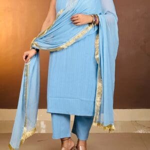 Varanga Sleeveless Kurta with Trouser and Dupatta For Women