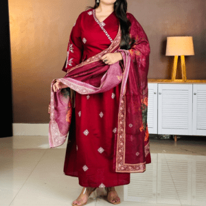 ZIRVI Embroidered Anarkali Kurta Set For Women