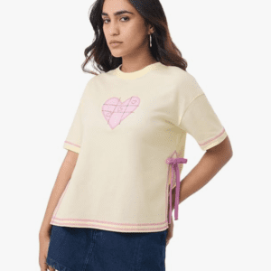 The Souled Store Slit T-Shirt: Tic-Tac-Toe Streetwear T-Shirt For Women