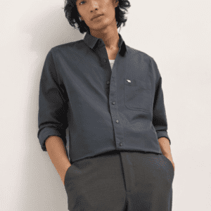 THE BEAR HOUSE Slim Fit Pure Cotton Spread Collar Casual Shirt For Men