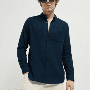 THE BEAR HOUSE Solid Cotton Casual Shirt For Men